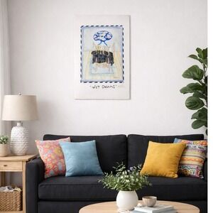 Robert Shields Wet Dreams Cat Art Print Signed Framed Ready to Hang NEW